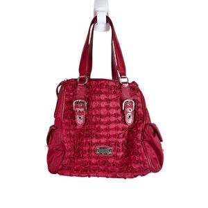 Moschino Cheap and Chic Red Ruffled Shoulder Purse Y2K